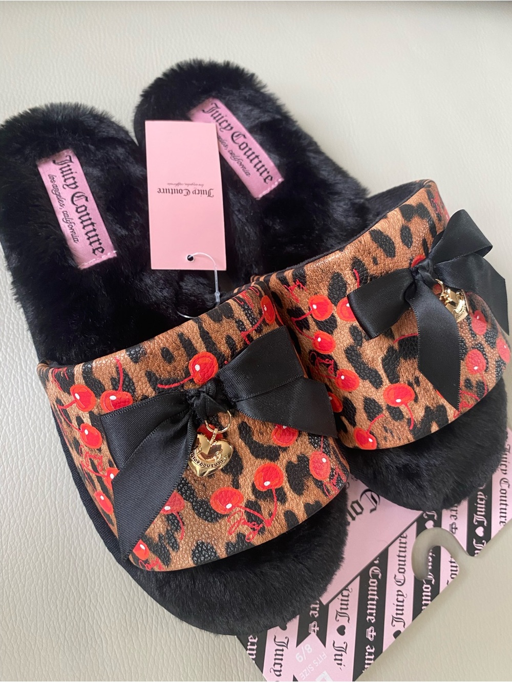 Juicy Couture 🍒leopard print slippers